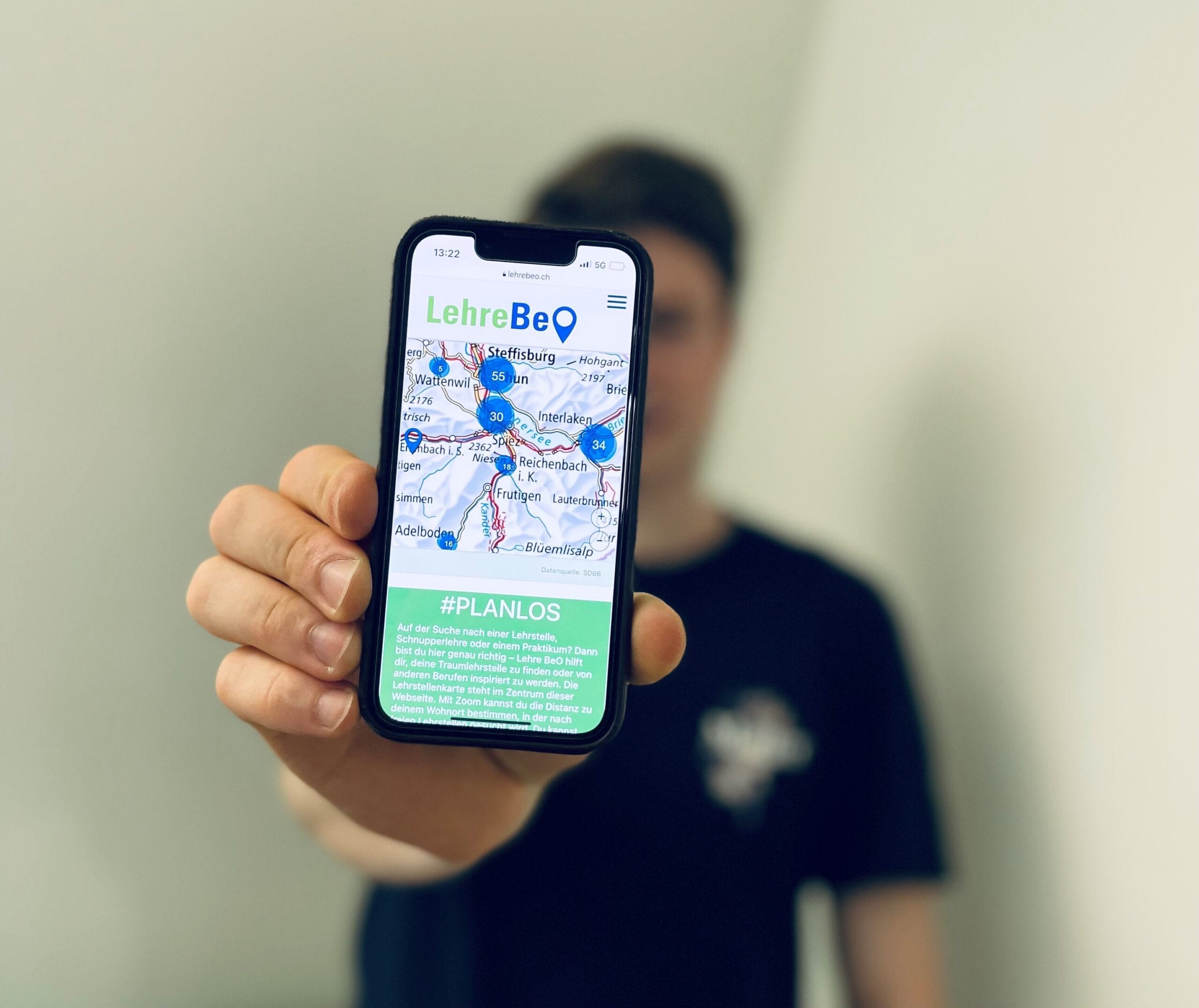 Bild von Lehre BeO auf Handy geöffnet.